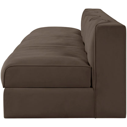 Rummi Brown Velvet Performance Fabric Upholstered 4pc. Modular Sofa