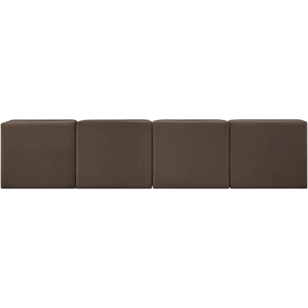 Rummi Brown Velvet Performance Fabric Upholstered 4pc. Modular Sofa