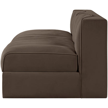 Rummi Brown Velvet Performance Fabric Upholstered 2pc. Modular Loveseat