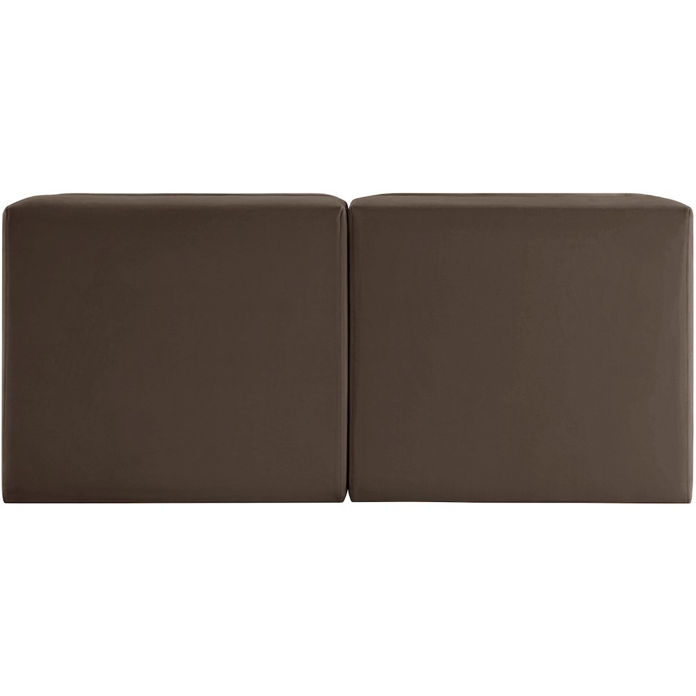 Rummi Brown Velvet Performance Fabric Upholstered 2pc. Modular Loveseat