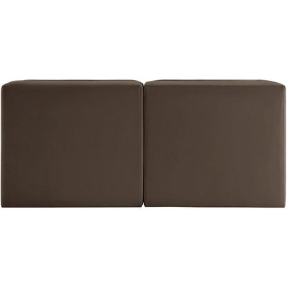 Rummi Brown Velvet Performance Fabric Upholstered 2pc. Modular Loveseat