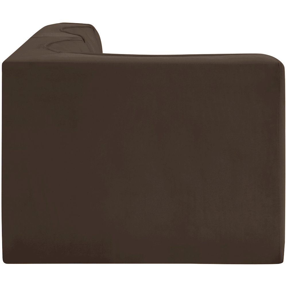 Rummi Brown Velvet Performance Fabric Upholstered 3pc. Modular Sectional