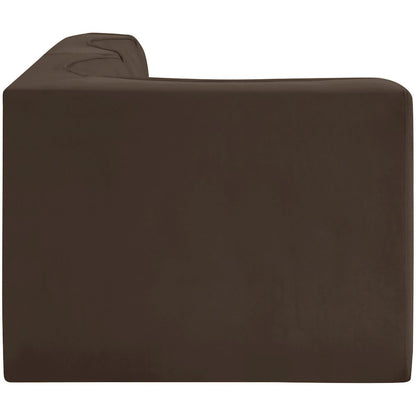 Rummi Brown Velvet Performance Fabric Upholstered 3pc. Modular Sectional