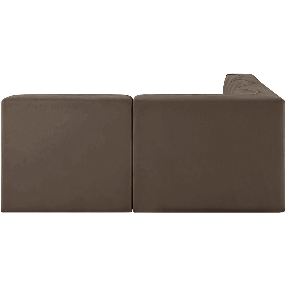 Rummi Brown Velvet Performance Fabric Upholstered 4pc. Modular Sectional