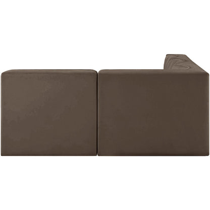Rummi Brown Velvet Performance Fabric Upholstered 4pc. Modular Sectional