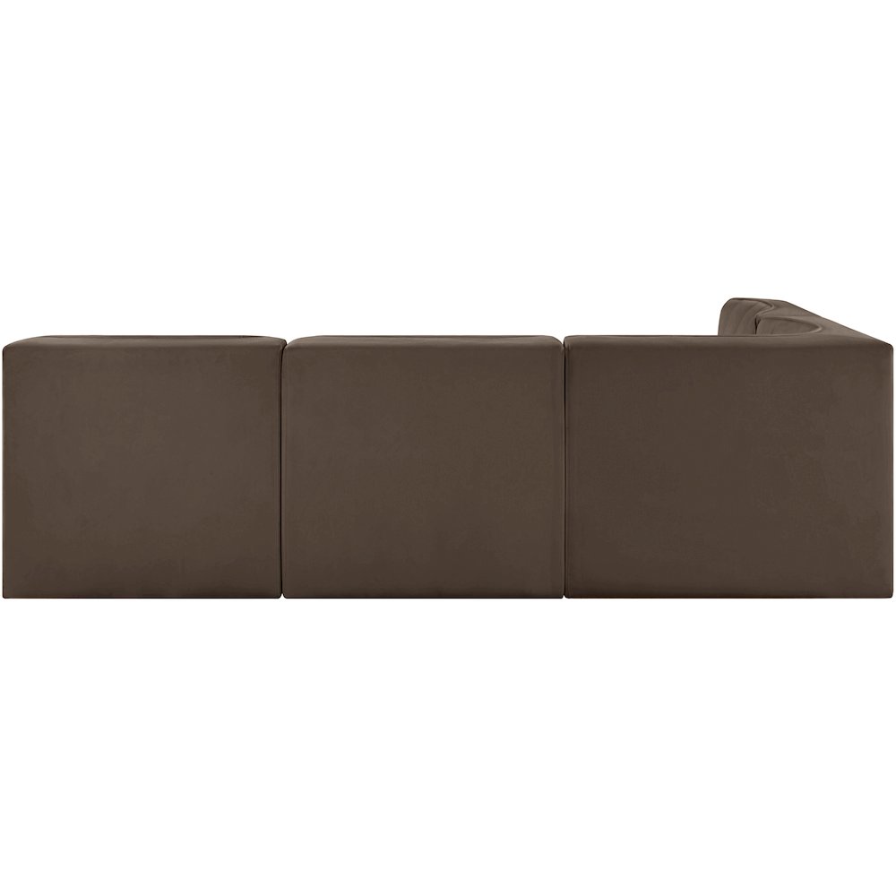 Rummi Brown Velvet Performance Fabric Upholstered 4pc. Modular Sectional