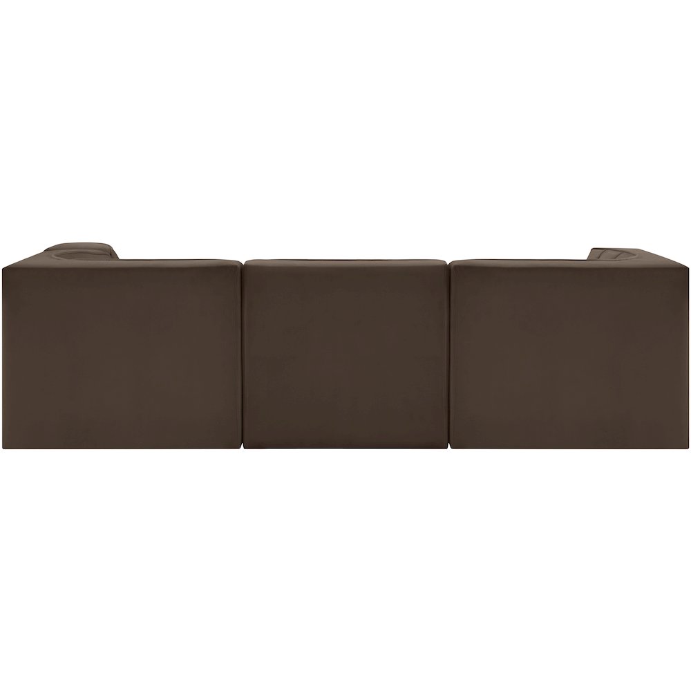 Rummi Brown Velvet Performance Fabric Upholstered 4pc. Modular Sectional