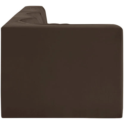 Rummi Brown Velvet Performance Fabric Upholstered 4pc. Modular Sectional