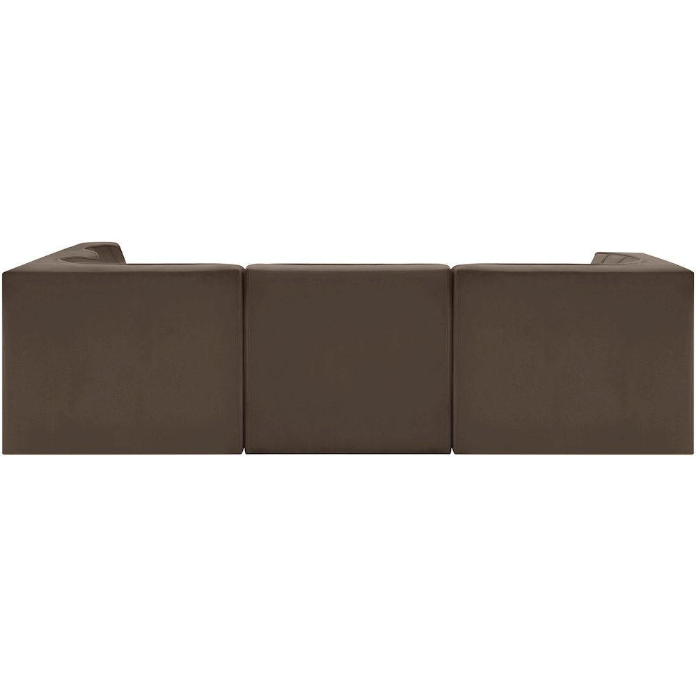 Rummi Brown Velvet Performance Fabric Upholstered 5pc. Modular Sectional