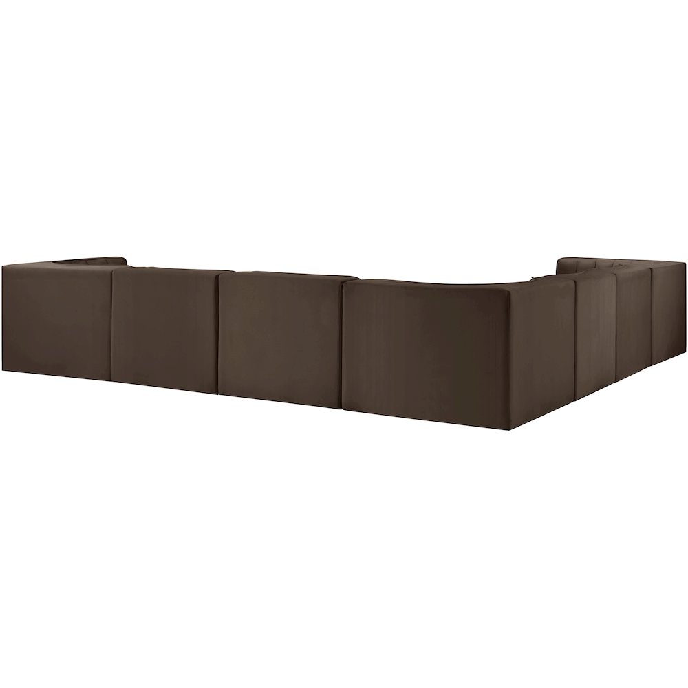 Rummi Brown Velvet Performance Fabric Upholstered 7pc. Modular Sectional