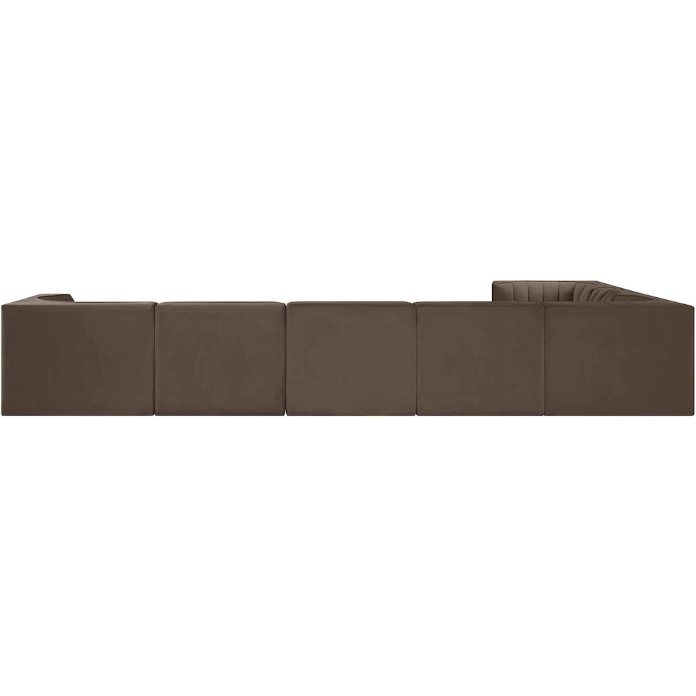 Rummi Brown Velvet Performance Fabric Upholstered 7pc. Modular Sectional