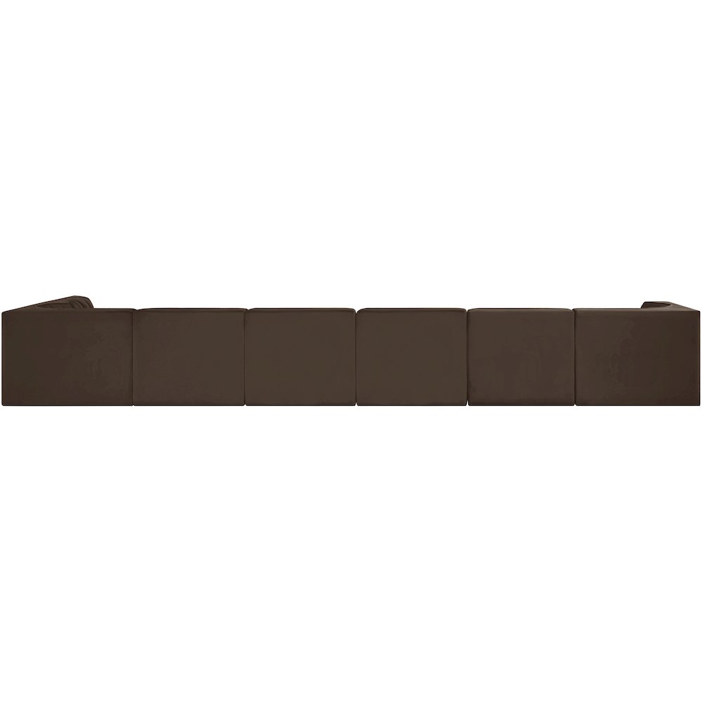 Rummi Brown Velvet Performance Fabric Upholstered 7pc. Modular Sectional