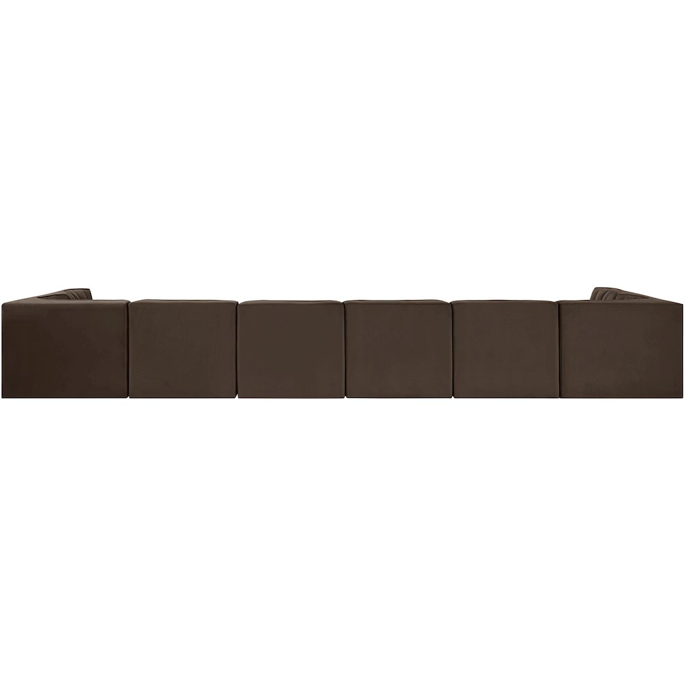 Rummi Brown Velvet Performance Fabric Upholstered 8pc. Modular Sectional