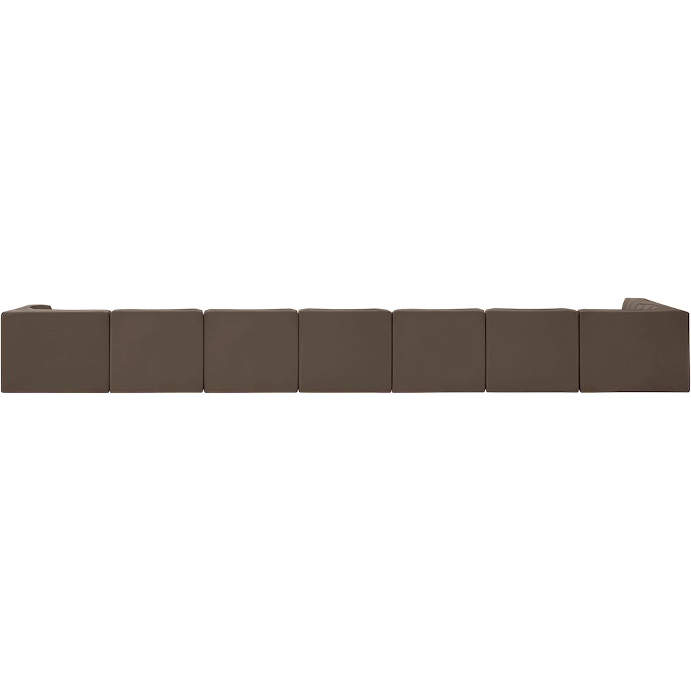 Rummi Brown Velvet Performance Fabric Upholstered 8pc. Modular Sectional