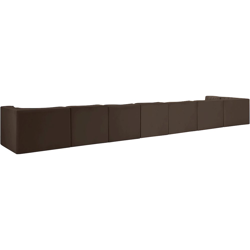 Rummi Brown Velvet Performance Fabric Upholstered 8pc. Modular Sectional