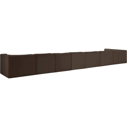 Rummi Brown Velvet Performance Fabric Upholstered 8pc. Modular Sectional