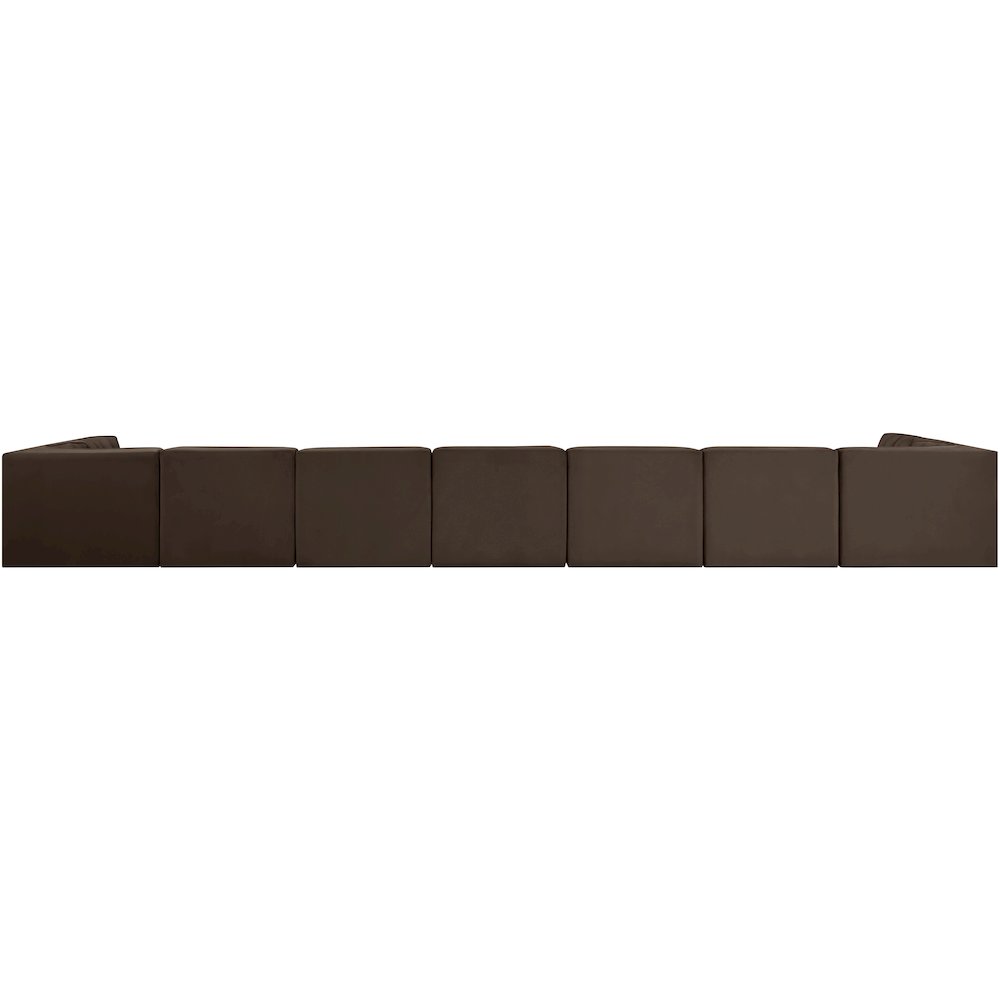 Rummi Brown Velvet Performance Fabric Upholstered 9pc. Modular Sectional