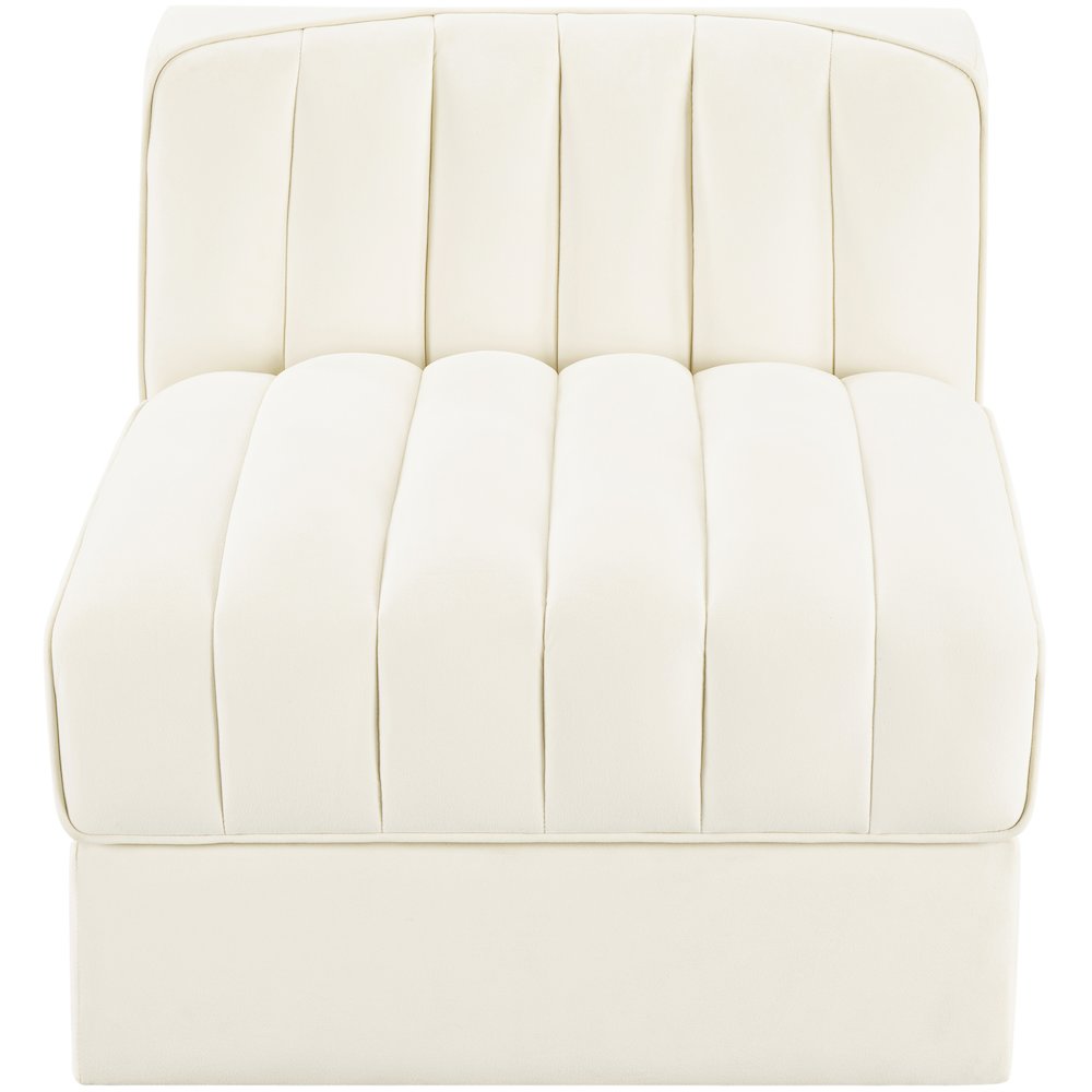 Rummi Cream Velvet Performance Fabric Upholstered Modular Chair