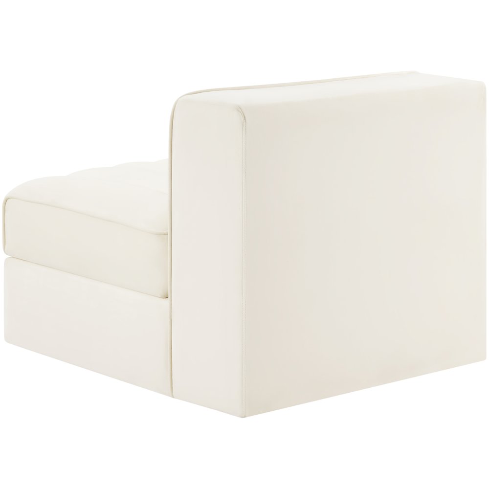 Rummi Cream Velvet Performance Fabric Upholstered Modular Chair