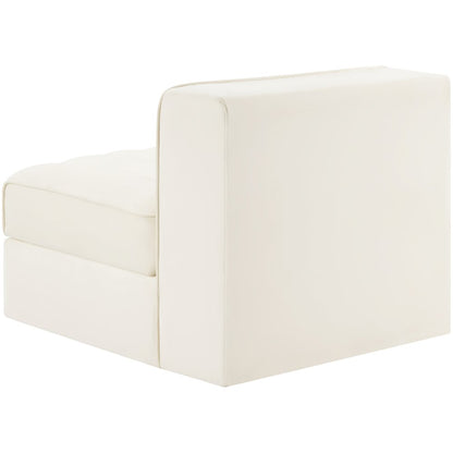 Rummi Cream Velvet Performance Fabric Upholstered Modular Chair