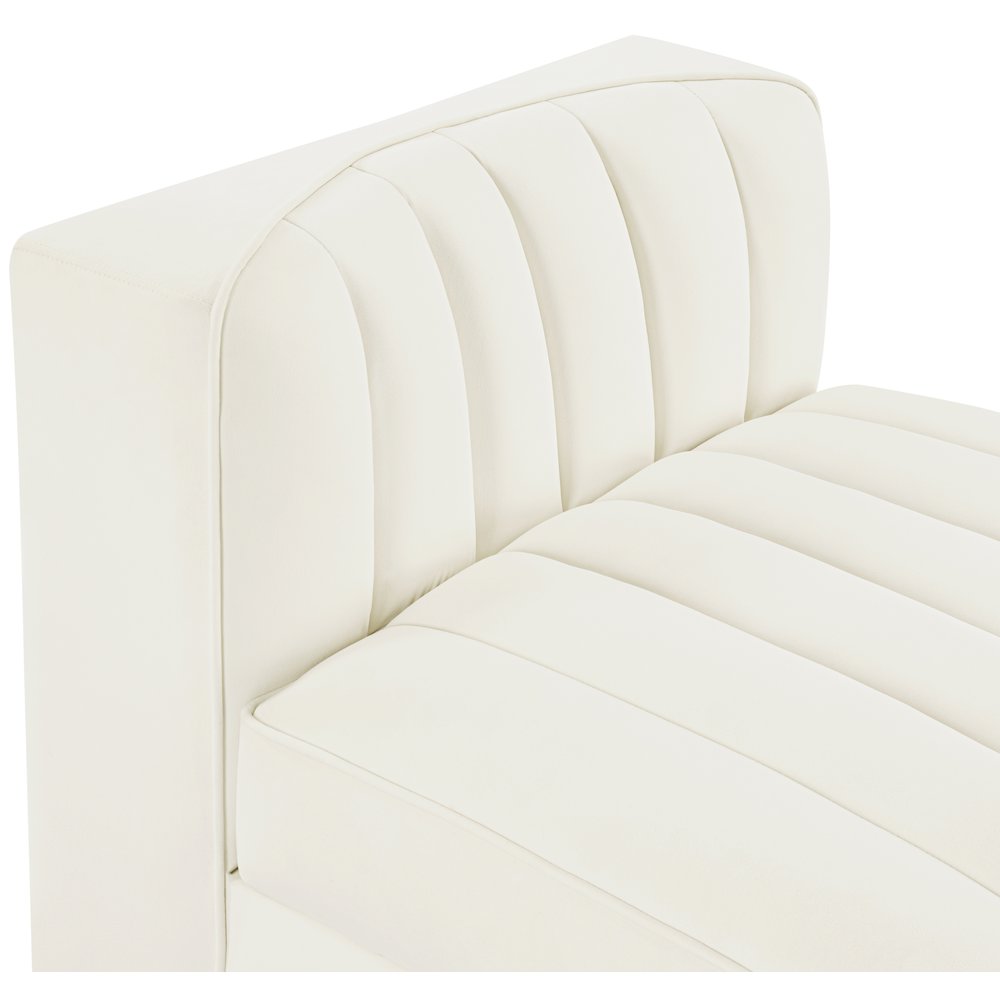 Rummi Cream Velvet Performance Fabric Upholstered Modular Chair