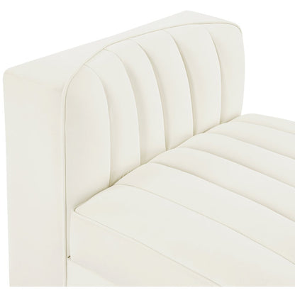 Rummi Cream Velvet Performance Fabric Upholstered Modular Chair