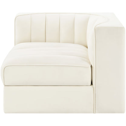 Rummi Cream Velvet Performance Fabric Upholstered Modular Chair