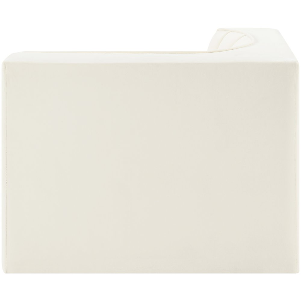 Rummi Cream Velvet Performance Fabric Upholstered Modular Chair