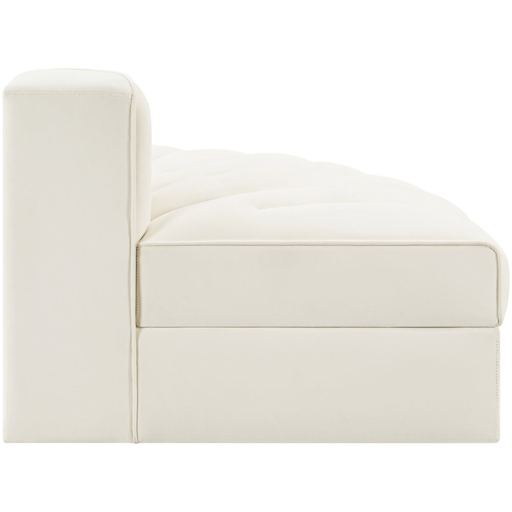 Rummi Cream Velvet Performance Fabric Upholstered Modular Chair