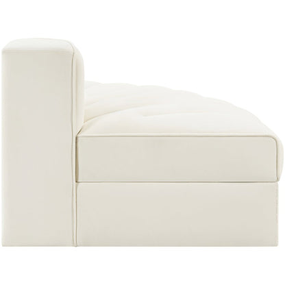 Rummi Cream Velvet Performance Fabric Upholstered Modular Chair