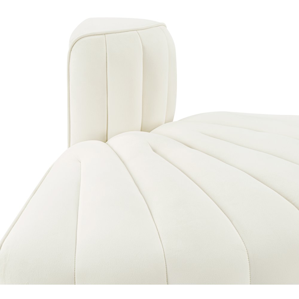 Rummi Cream Velvet Performance Fabric Upholstered Modular Chair