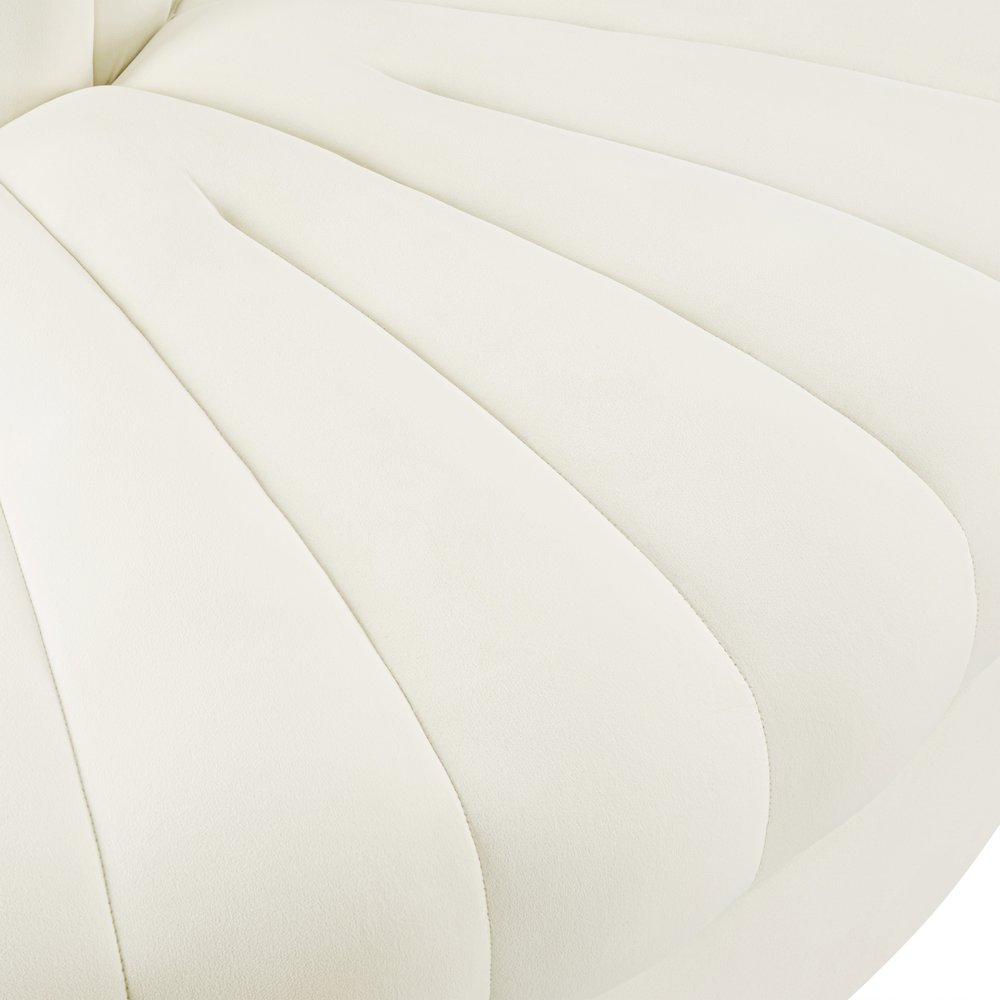 Rummi Cream Velvet Performance Fabric Upholstered Modular Chair
