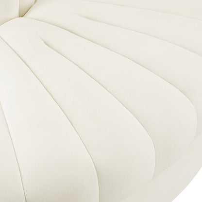 Rummi Cream Velvet Performance Fabric Upholstered Modular Chair
