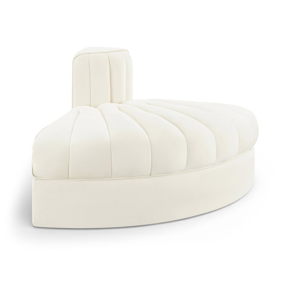 Rummi Cream Velvet Performance Fabric Upholstered Modular Chair