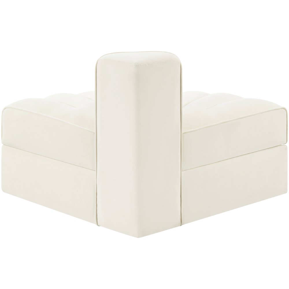 Rummi Cream Velvet Performance Fabric Upholstered Modular Chair