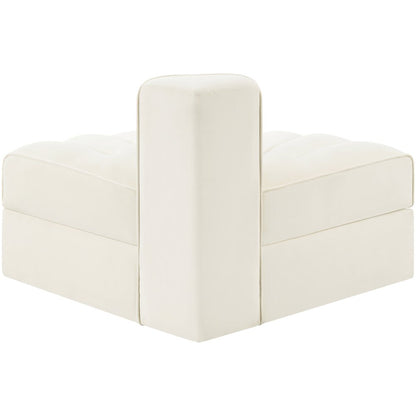 Rummi Cream Velvet Performance Fabric Upholstered Modular Chair
