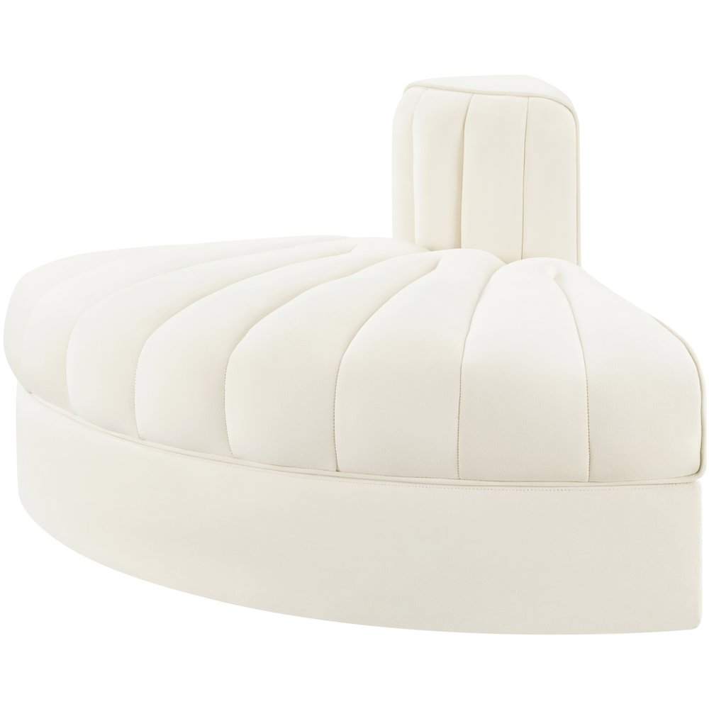 Rummi Cream Velvet Performance Fabric Upholstered Modular Chair