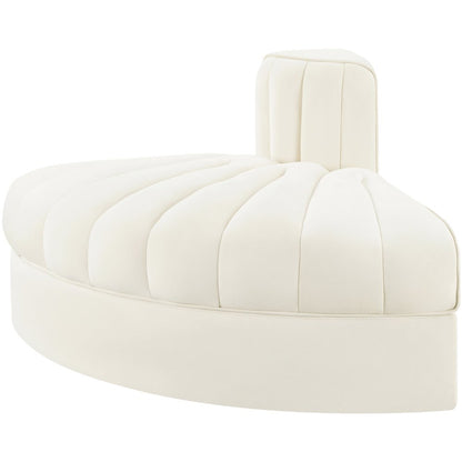 Rummi Cream Velvet Performance Fabric Upholstered Modular Chair