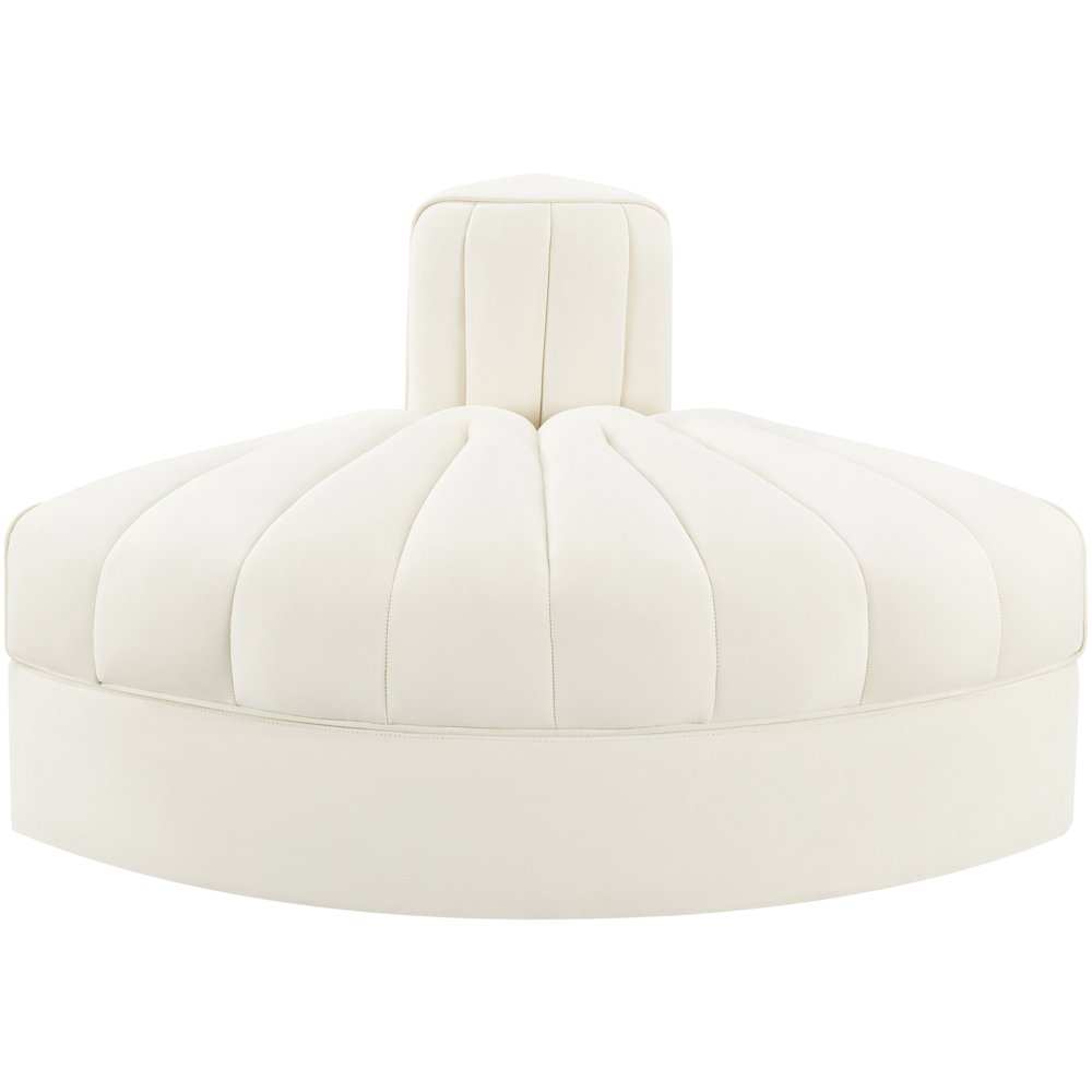 Rummi Cream Velvet Performance Fabric Upholstered Modular Chair