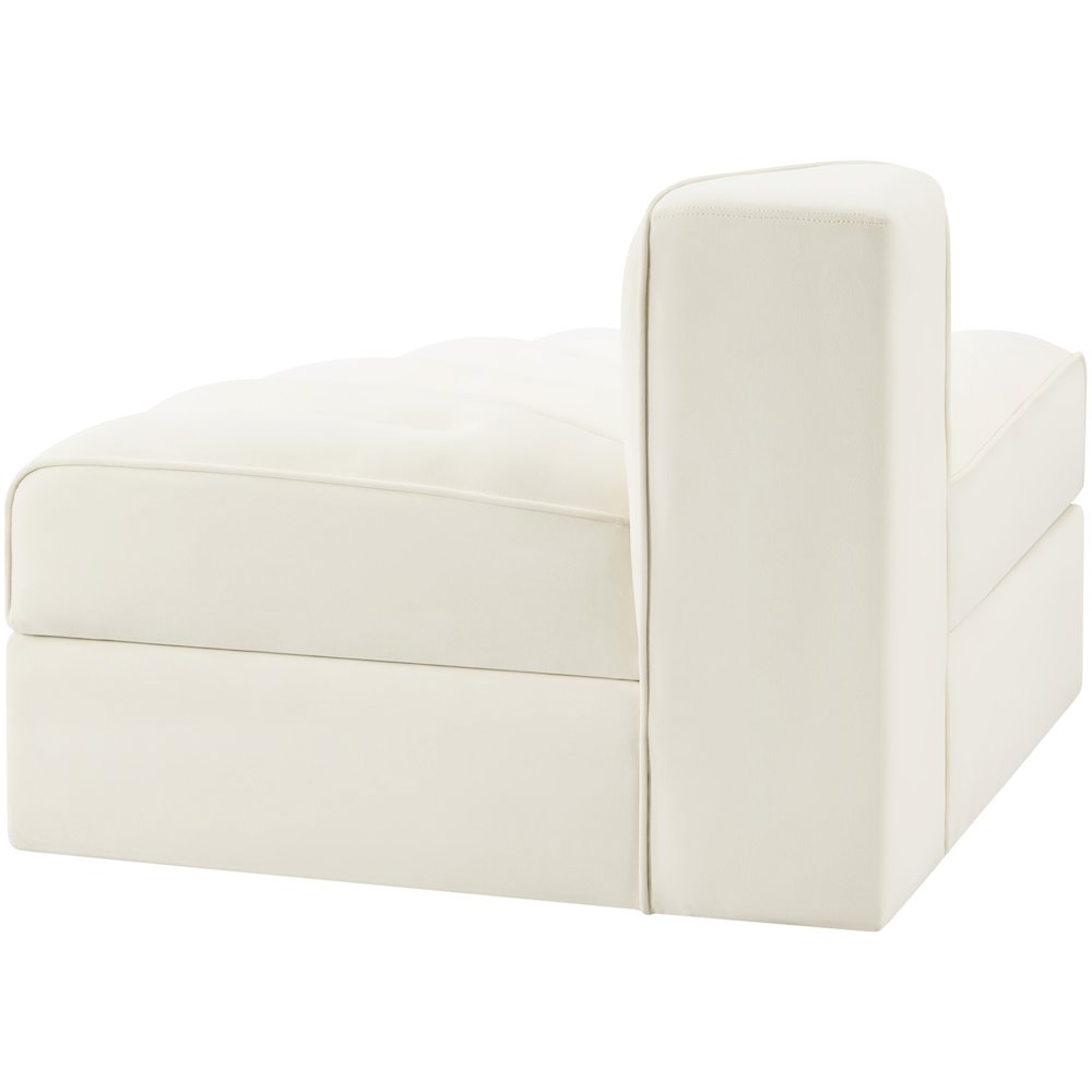 Rummi Cream Velvet Performance Fabric Upholstered Modular Chair