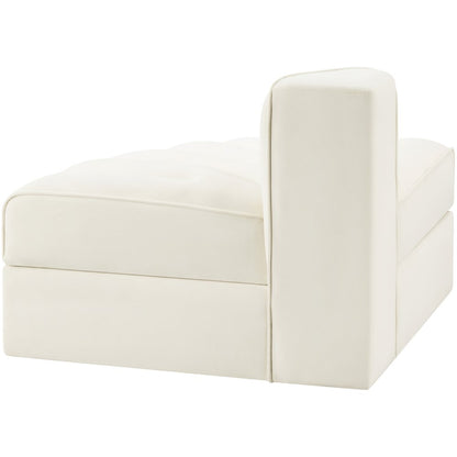 Rummi Cream Velvet Performance Fabric Upholstered Modular Chair