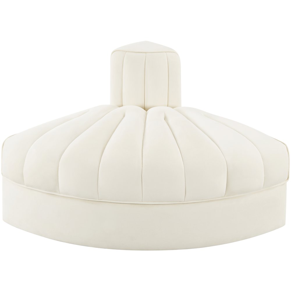 Rummi Cream Velvet Performance Fabric Upholstered Modular Chair