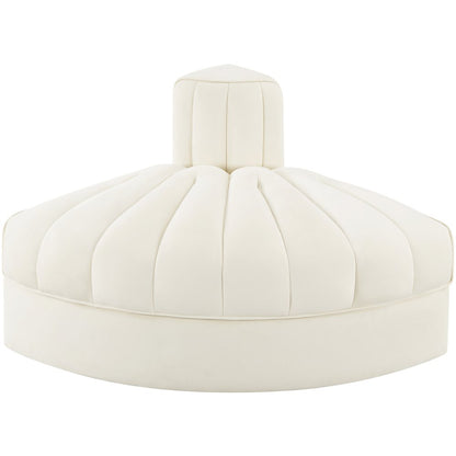 Rummi Cream Velvet Performance Fabric Upholstered Modular Chair