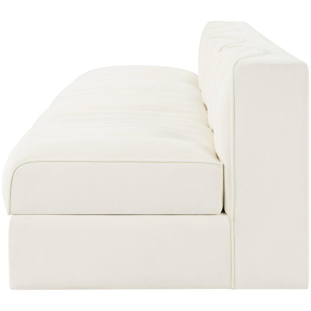 Rummi Cream Velvet Performance Fabric Upholstered 4pc. Modular Sofa