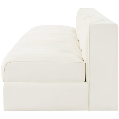 Rummi Cream Velvet Performance Fabric Upholstered 4pc. Modular Sofa