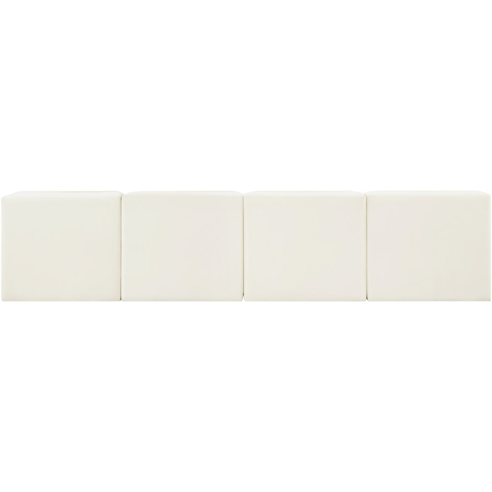 Rummi Cream Velvet Performance Fabric Upholstered 4pc. Modular Sofa