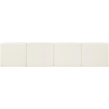 Rummi Cream Velvet Performance Fabric Upholstered 4pc. Modular Sofa