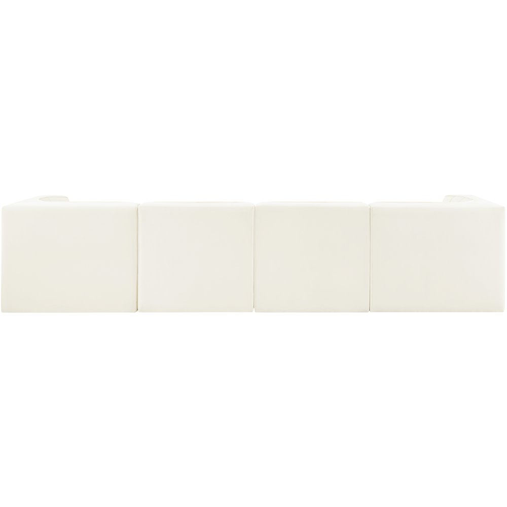Rummi Cream Velvet Performance Fabric Upholstered 4pc. Modular Sofa