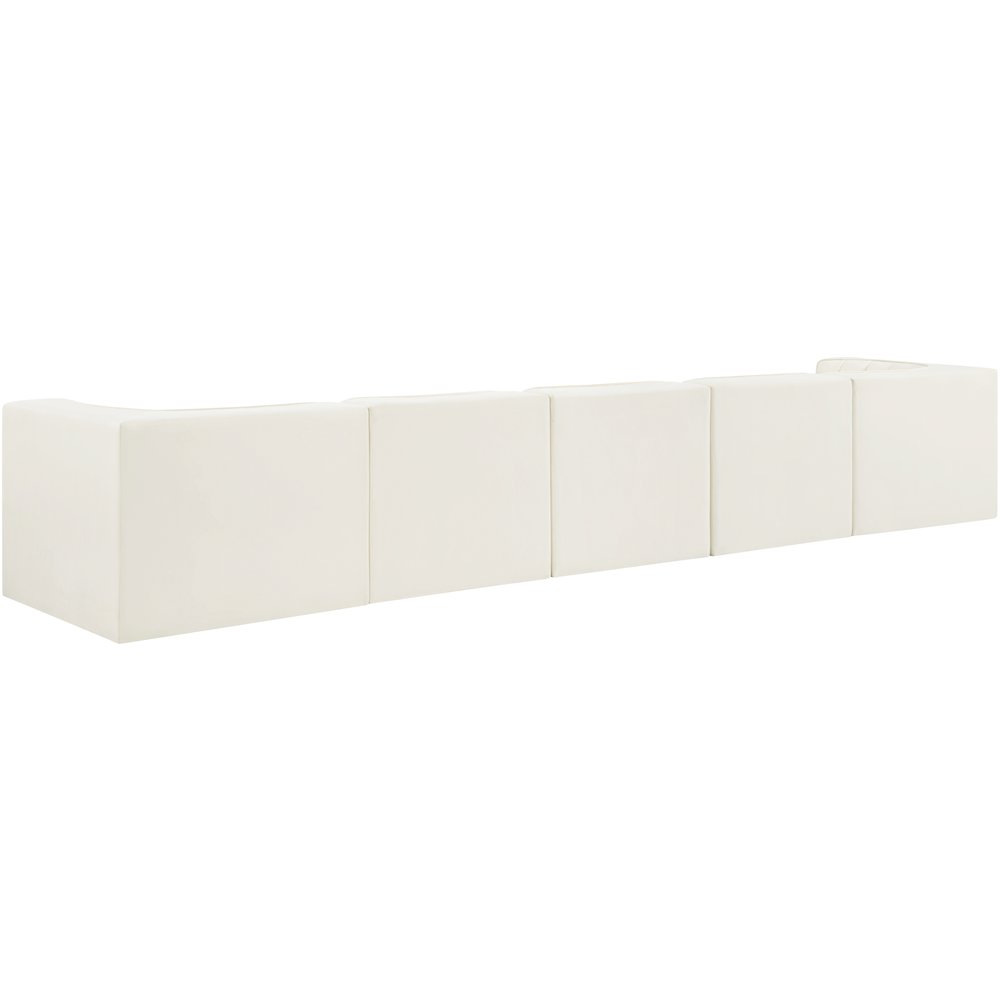 Rummi Cream Velvet Performance Fabric Upholstered 5pc. Modular Sofa