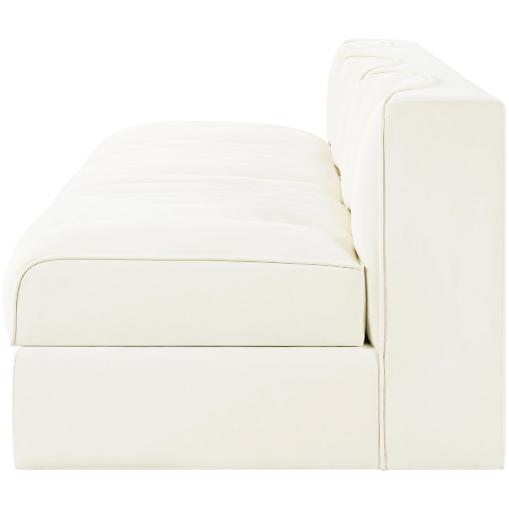 Rummi Cream Velvet Performance Fabric Upholstered 3pc. Modular Sofa